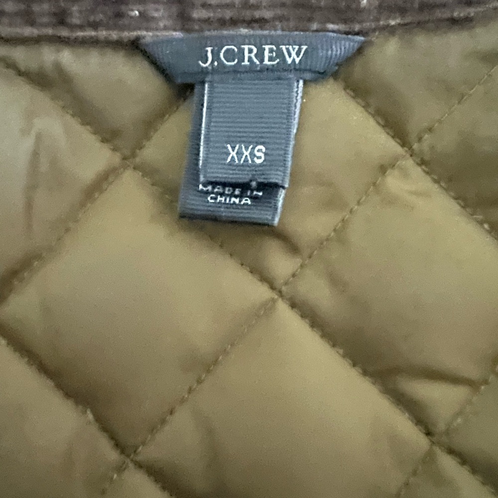 J CREW Quilted Utility Green Down Filled Jacket with Gold Accents - Picture 6 of 7